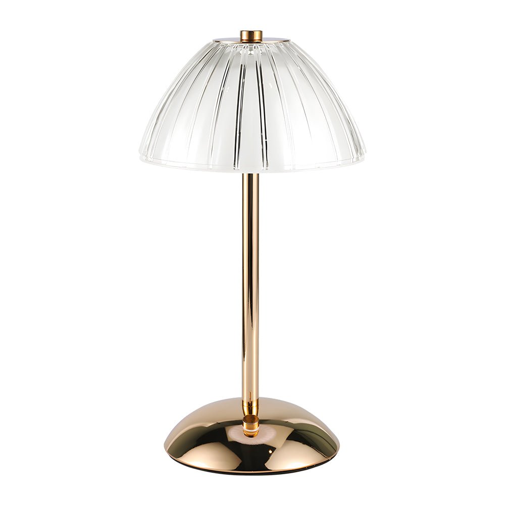Brushed Brass Battery-Operated LED Table Lamp – Nordic Minimalist Cordless Light for Bedroom & Living Room