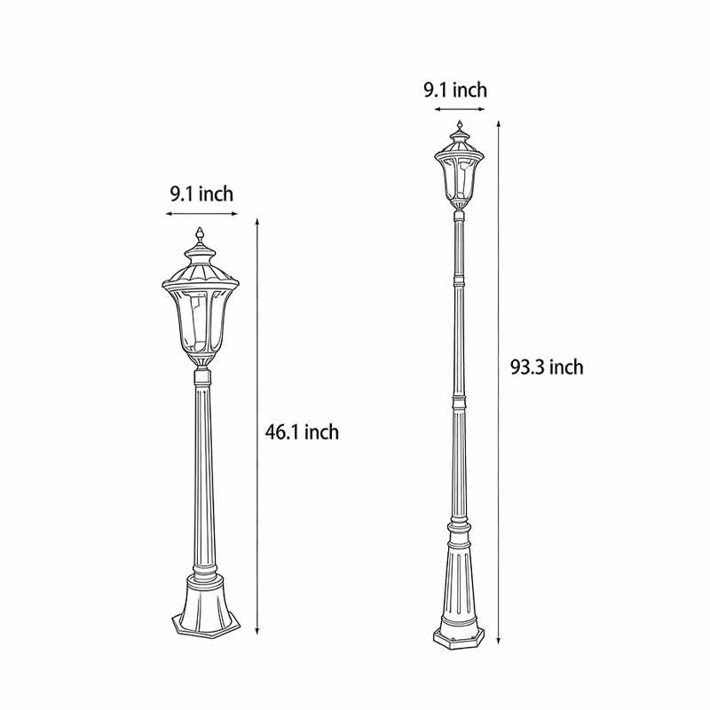 Bronze Street Lamp European Style Elegant Aluminum LED Light