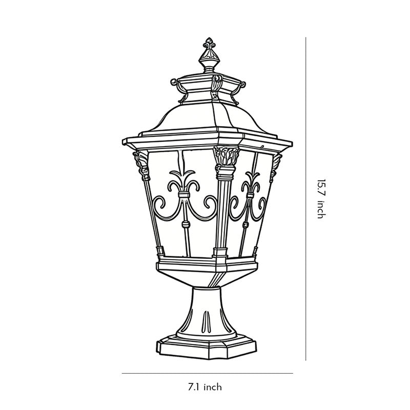 Cast Aluminum Post Light European Retro Fence Light