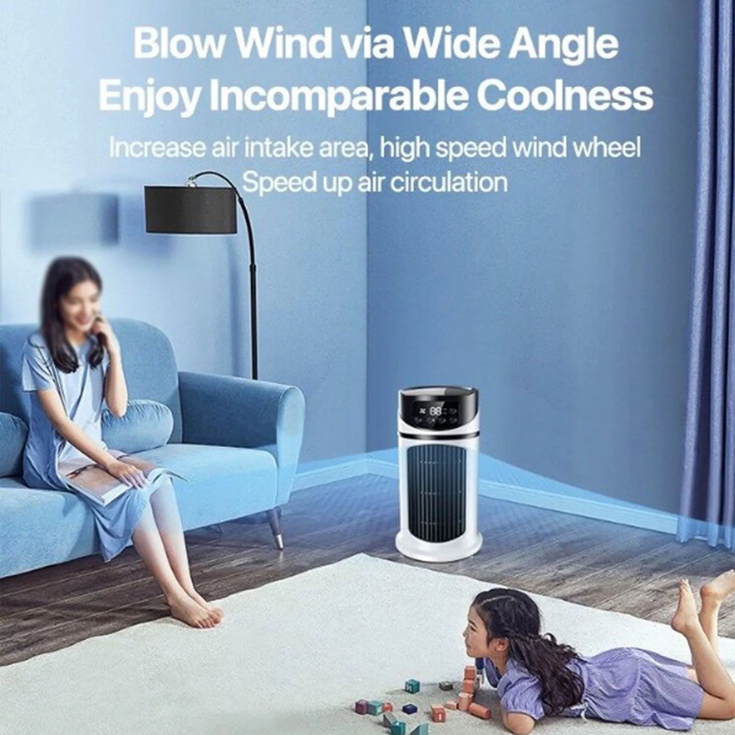 Portable Evaporative Cooler for Home & Office – Compact Personal Cooling Fan with 3 Speeds & USB Power