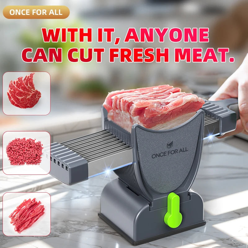 Manual Meat & Food Slicer Stainless Steel – Handheld Deli Meat Slicer for Home Kitchen & Cold Cuts