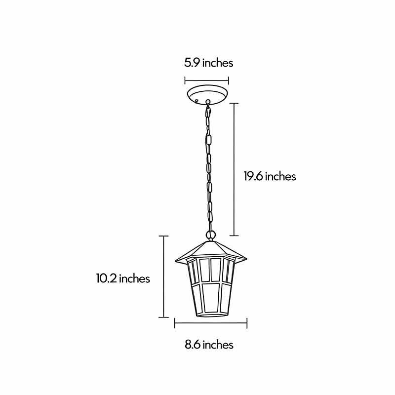Hanging Outdoor Light Waterproof Minimalist Garden Pendant Light