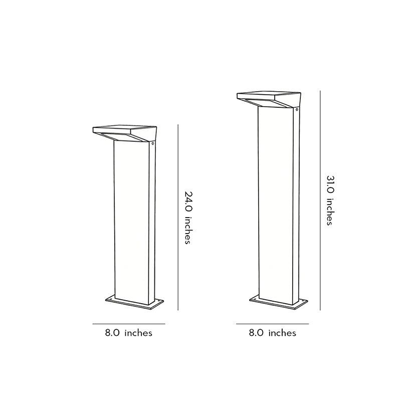 L Bollard Light Low Voltage Solar LED Outdoor Landscape Light