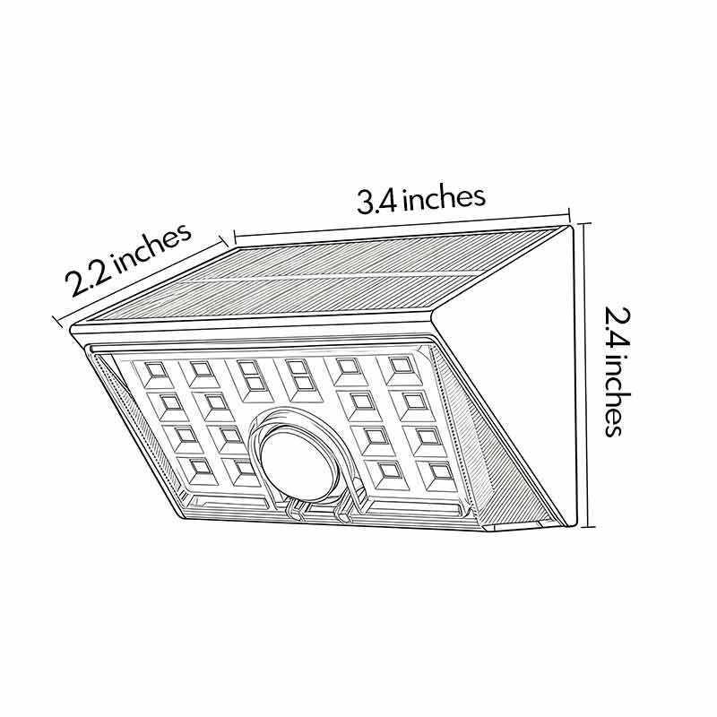 4 PCS Sensor Wall Lights Outdoor Modern Black Solar Light