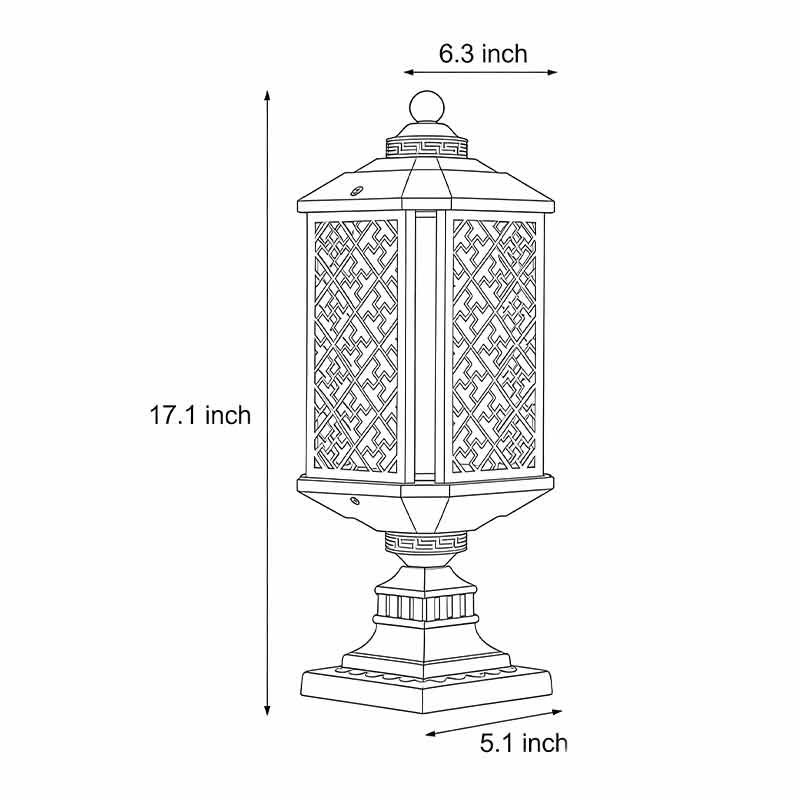 Modern Outdoor Pillar Lights Retro Waterproof Light