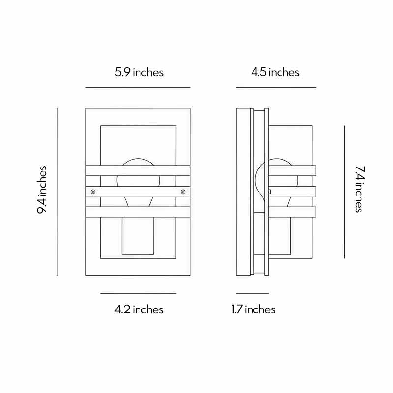 Modern Sconces Outdoor Waterproof Metal LED Lighting