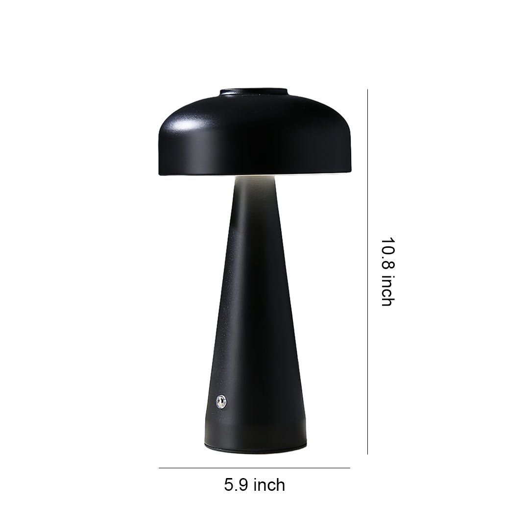 Mushroom Table Lamp Dimmable – Touch-Control Rechargeable Portable LED Bedside Light in White & Black