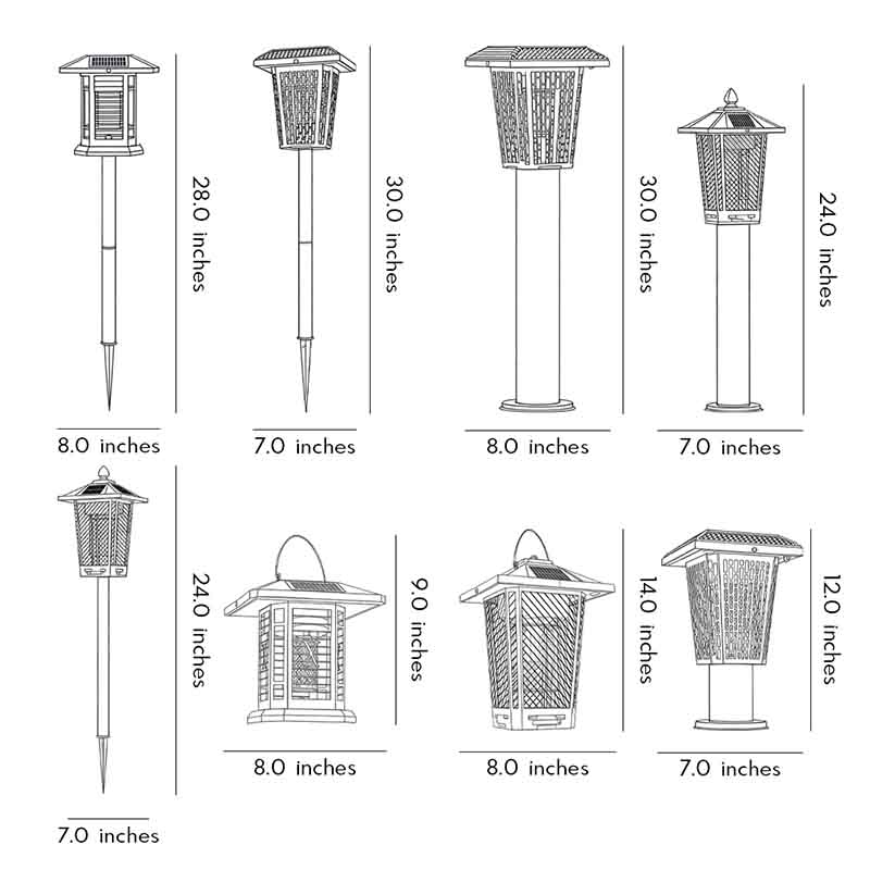 Outdoor Bug Repellent Lights Waterproof Solar Metal Light