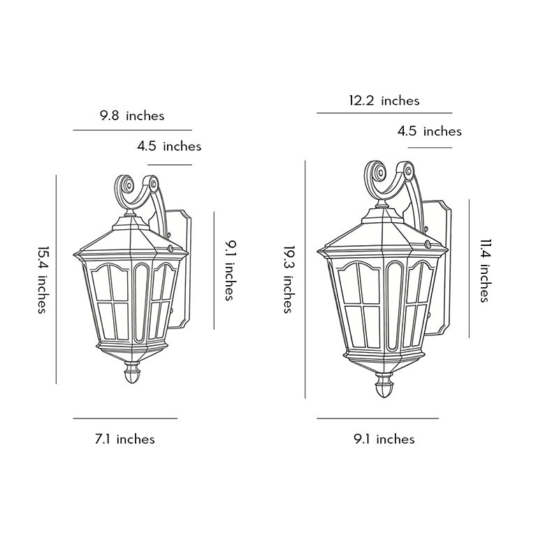 Outdoor Front Porch Lights Vintage LED Aluminum Solar Lantern