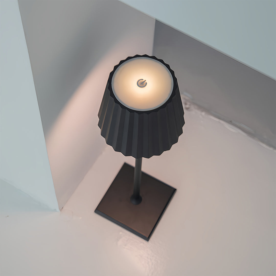 Chic Modern Metal Table Lamp with Rechargeable Battery, Touch-Activated and Cordless Buffet Lamps