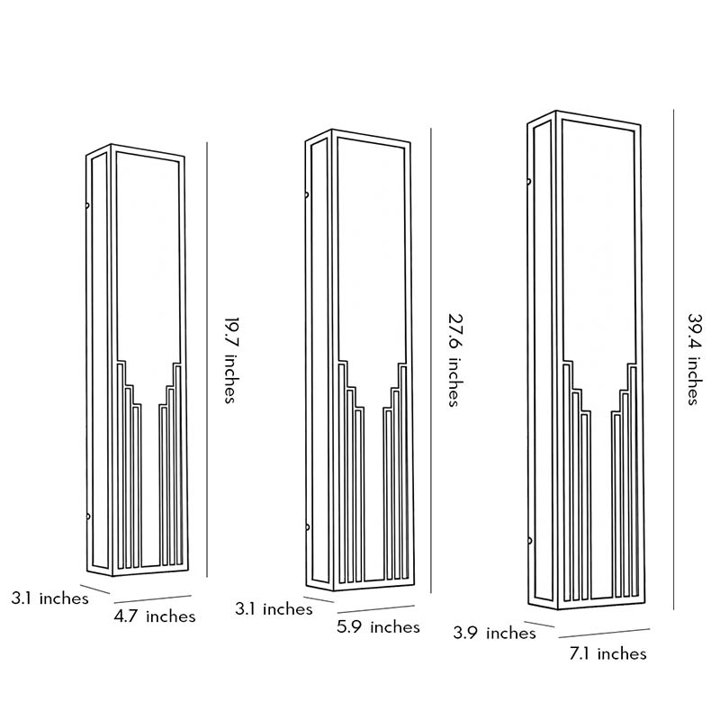 Rectangular Exterior Wall Sconce Resin Waterproof LED Light