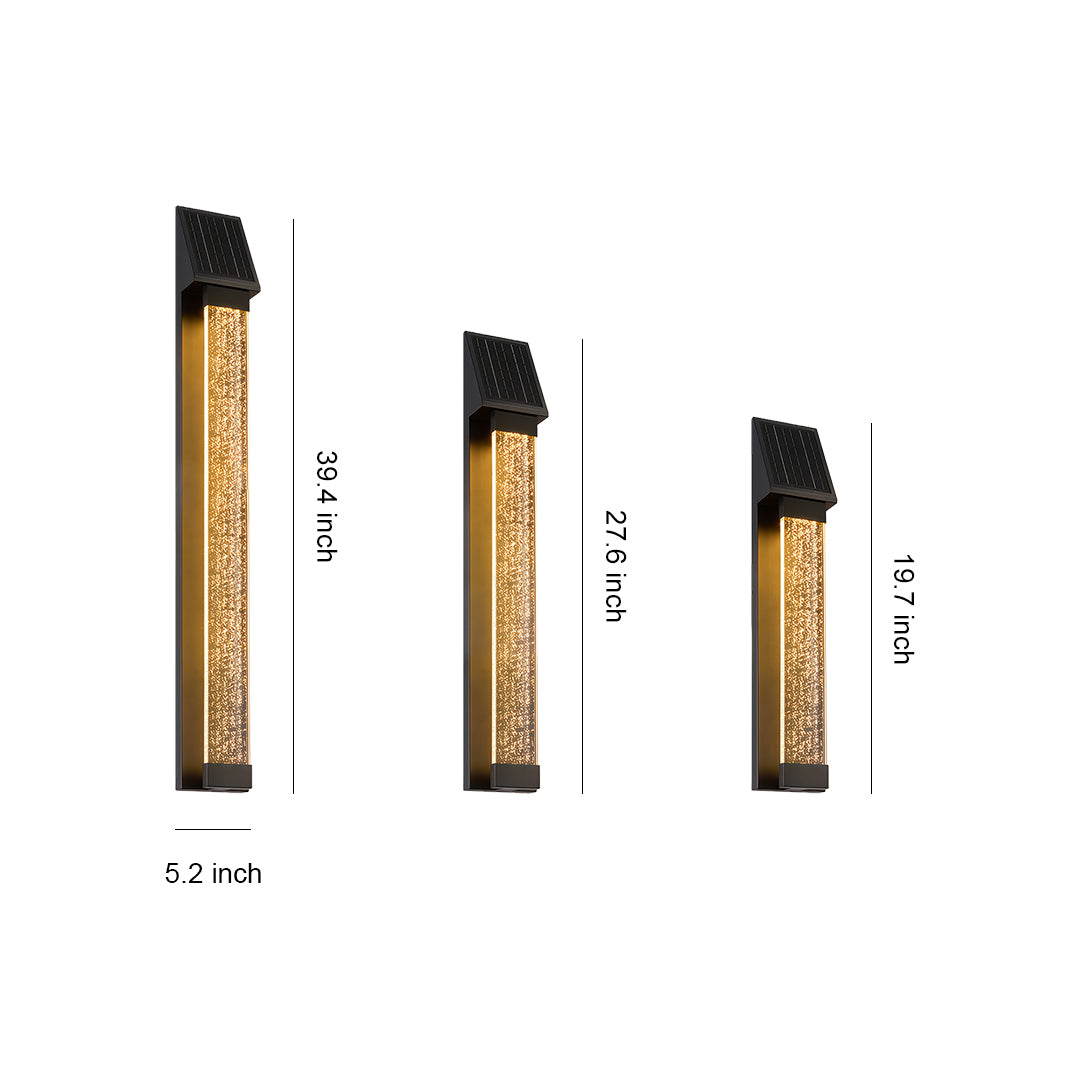 Black Outdoor Lighting Sconce Waterproof Solar Light