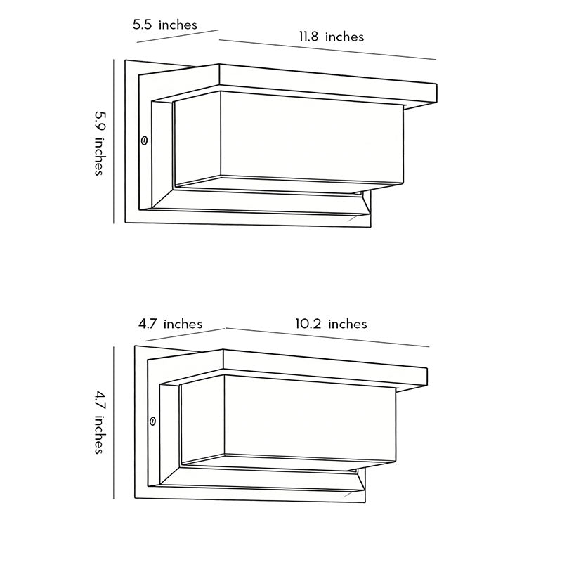 Rectangular Outdoor Wall Lights Waterproof Modern Solar Light