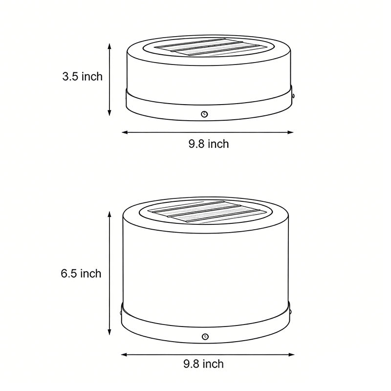Round Pillar Lights Minimalist Solar-Powered Garden Light