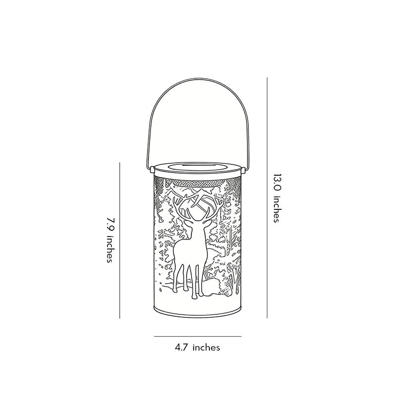 Solar Hollow out Lantern Deer Silhouette Waterproof LED Modern Lamp