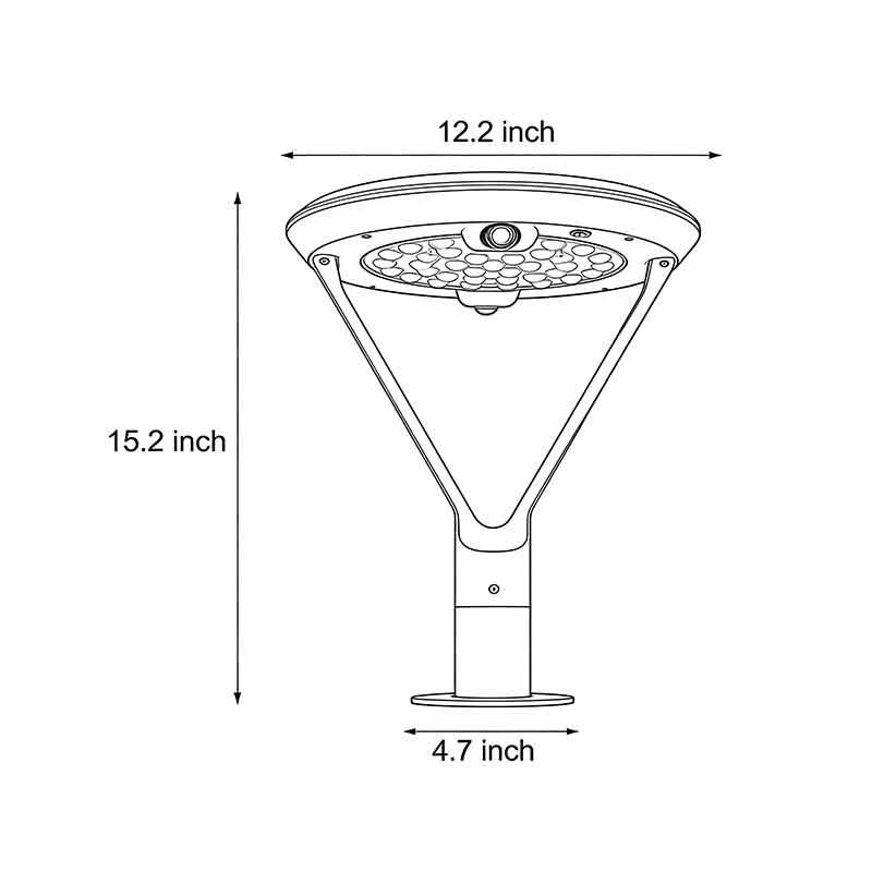 Solar Pillar Lights Circular Dual Motion Sensor LED Light