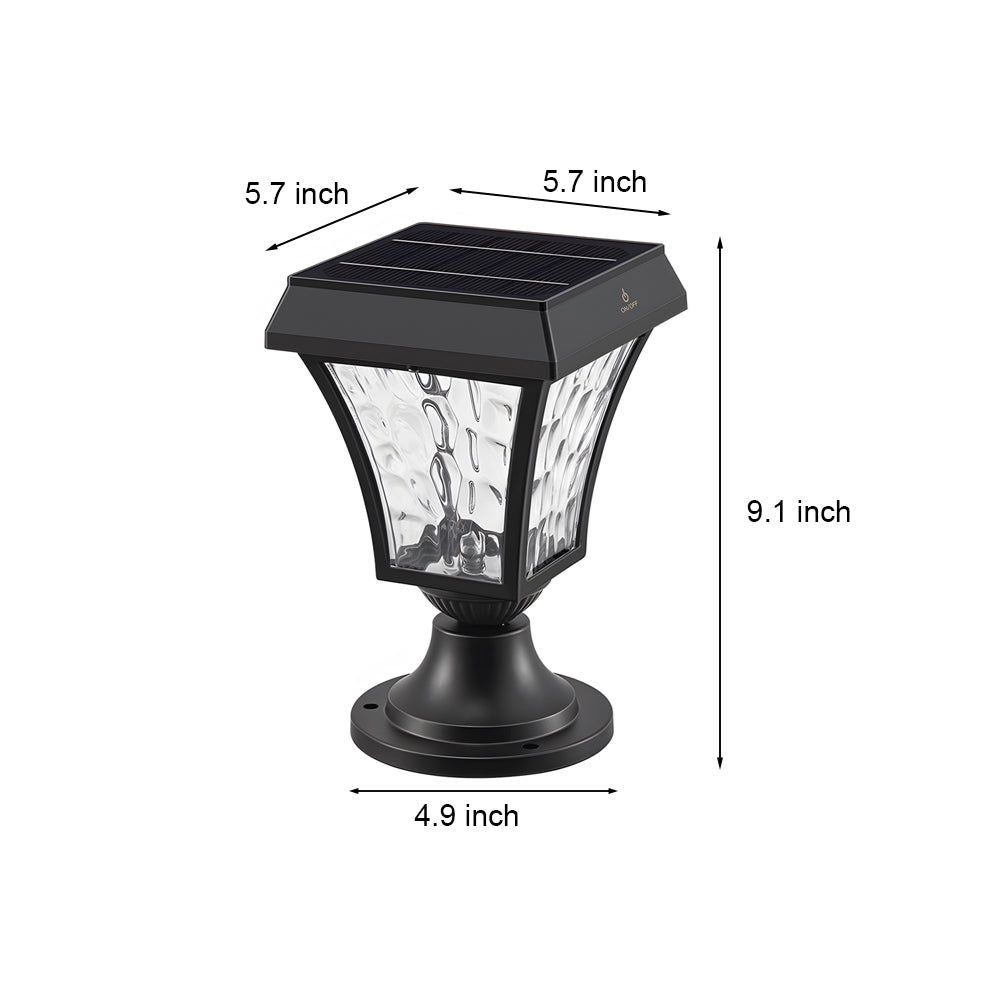 LED Solar Fence Post Cap Lights Waterproof Cast Lanterns Light