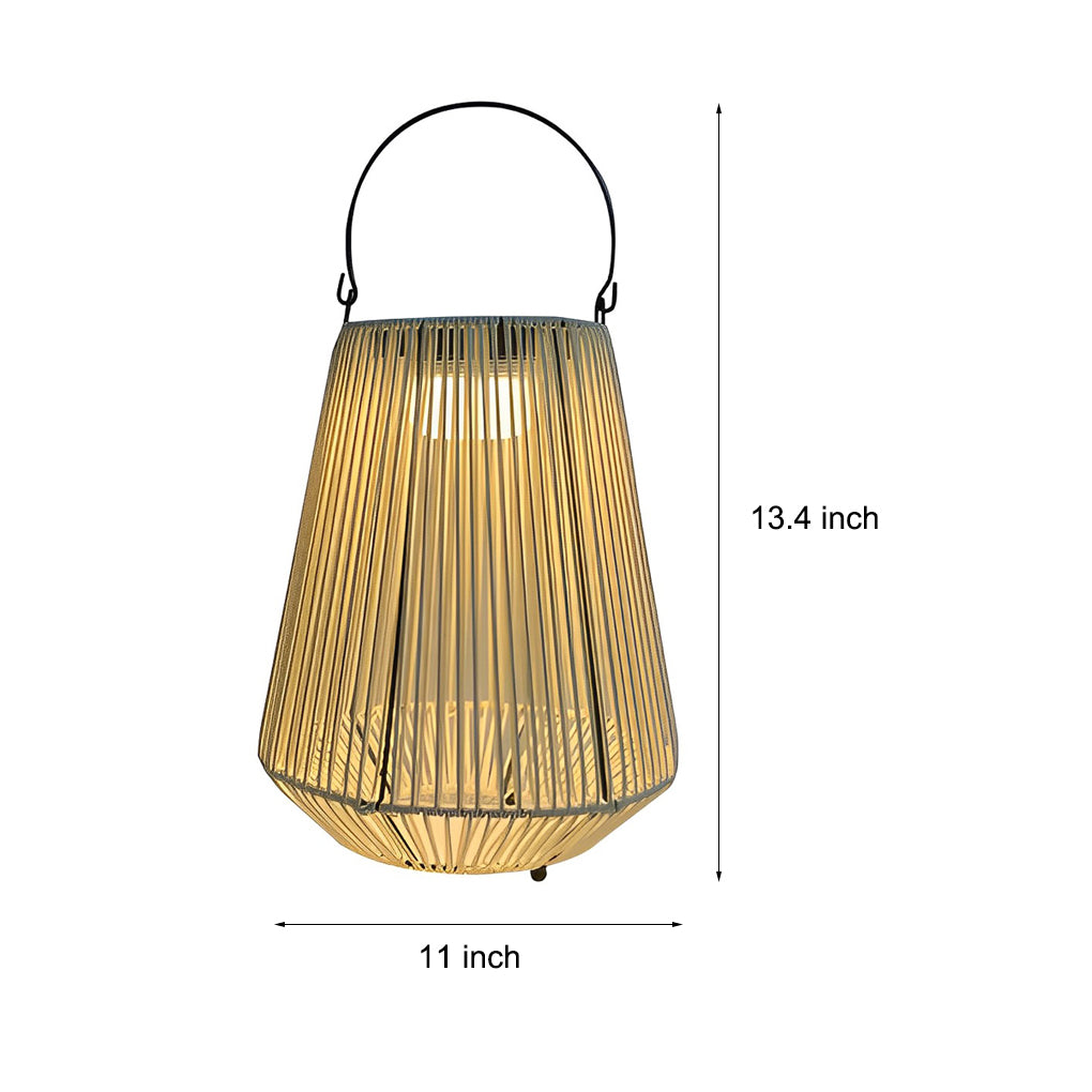 Solar Powered Rope Lantern Portable Handwoven LED Light
