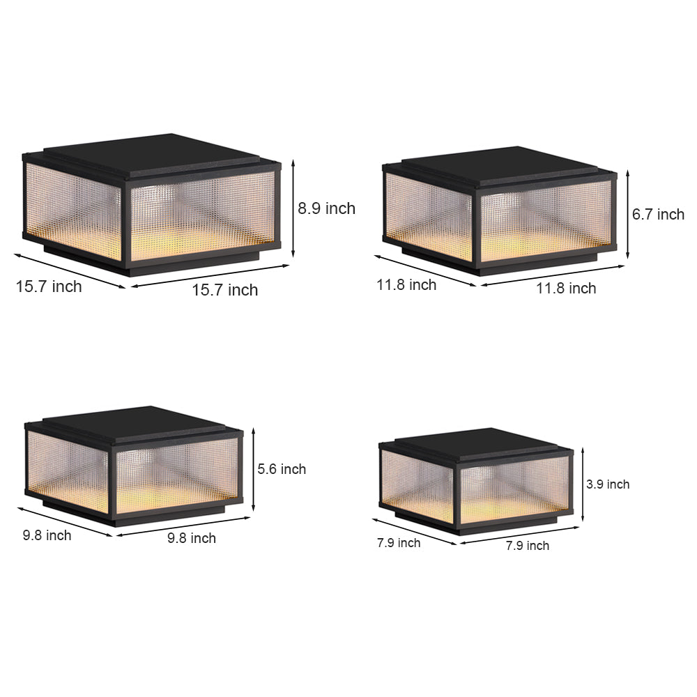 Outdoor Pillar Light Fixtures Cast Aluminum Square Waterproof
