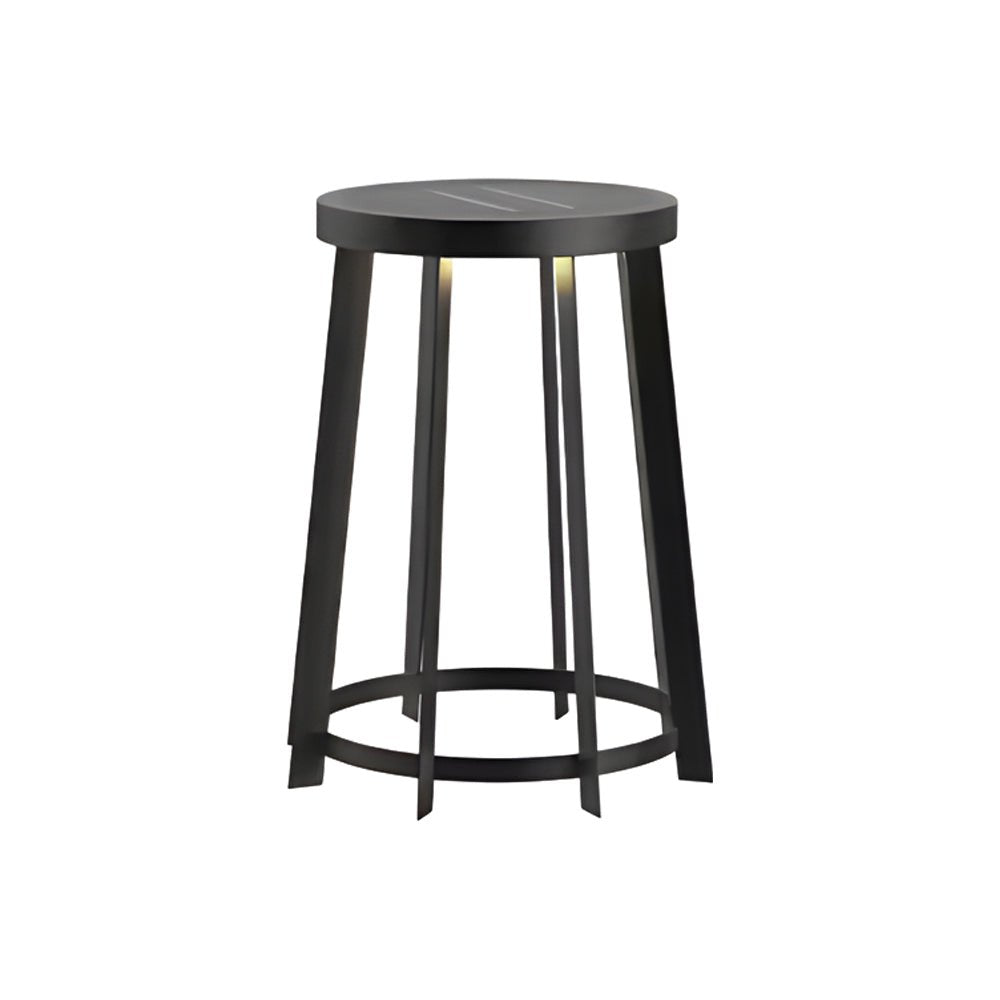 Stainless Steel Round Stool Solar Light Dual-Purpose Outdoor LED Fixture