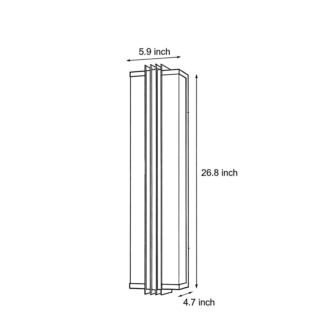 Vertical Wall Light Modern Black LED Waterproof Light