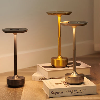 UFO Alien Table Lamp – Sleek Metal-Plated Cordless LED Accent Light for Bedroom & Living Room