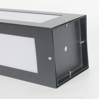 Modern Black Solar Bollard Lights Automatic, Waterproof LED Outdoor Lighting