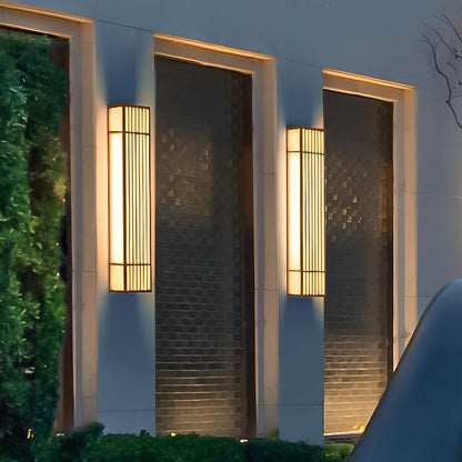 Rectangle LED Outdoor Wall Light Retro Grid Waterproof Light