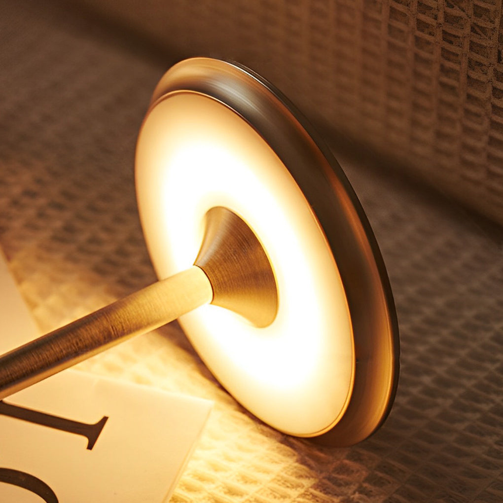 UFO Alien Table Lamp – Sleek Metal-Plated Cordless LED Accent Light for Bedroom & Living Room