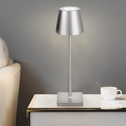 Top Hat Aluminum Touch Table Lamp – Rechargeable Battery-Operated Cordless Accent Light in 6 Finishes