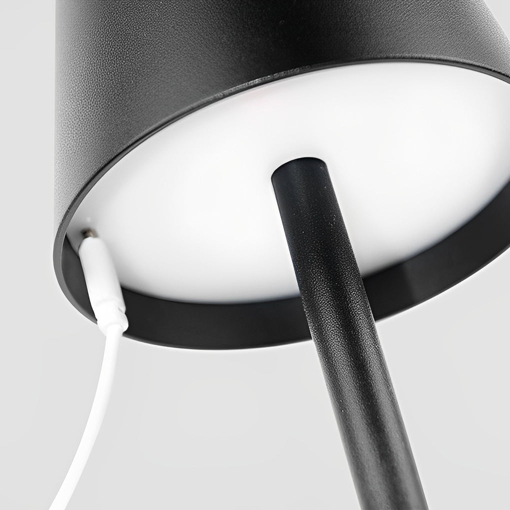 Top Hat Aluminum Touch Table Lamp – Rechargeable Battery-Operated Cordless Accent Light in 6 Finishes