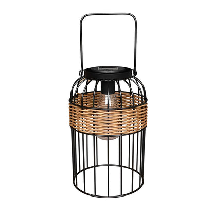 Portable Solar Rattan Lantern – Waterproof Handwoven Outdoor Garden Night Light for Patio & Courtyard