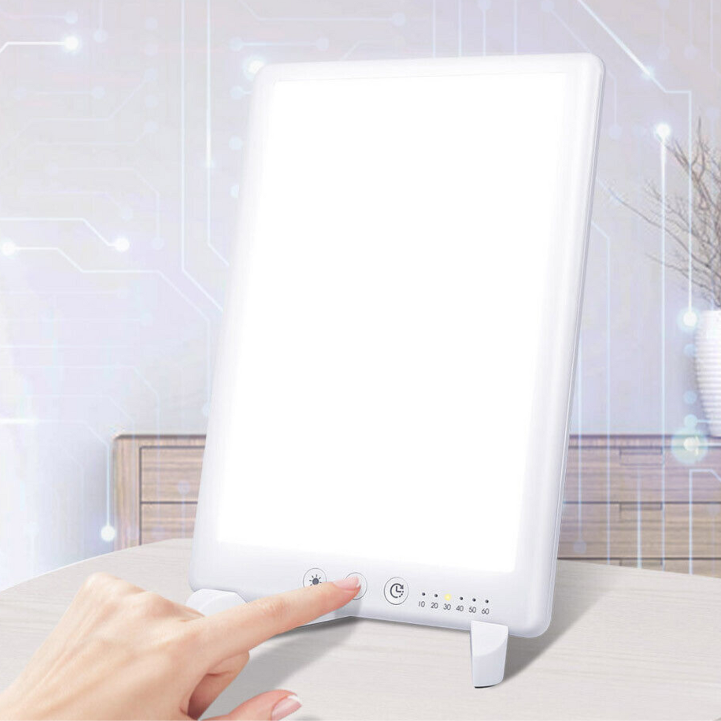 SAD Light Therapy Lamp 10000 Lux – UV-Free Full Spectrum Sun Lamp for Seasonal Depression & Mood Support