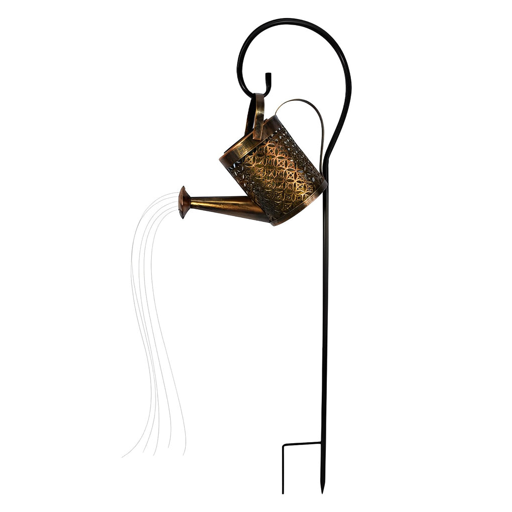 Iron Kettle Shower LED Solar Garden Light Unique and Efficient Outdoor Illumination