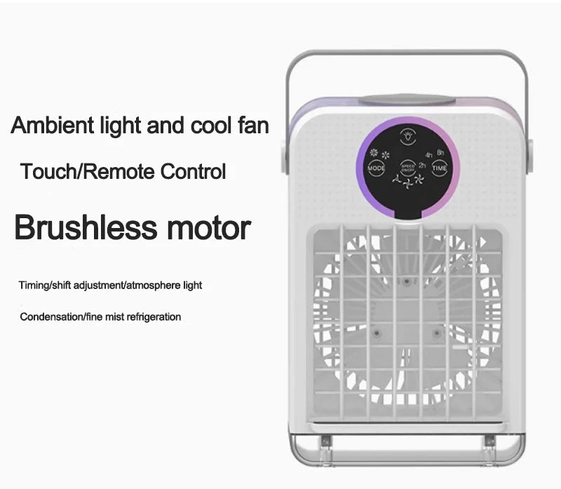 Personal Evaporative Cooling Fan with Mist & Touchscreen - Portable Mini Air Conditioner for Desk