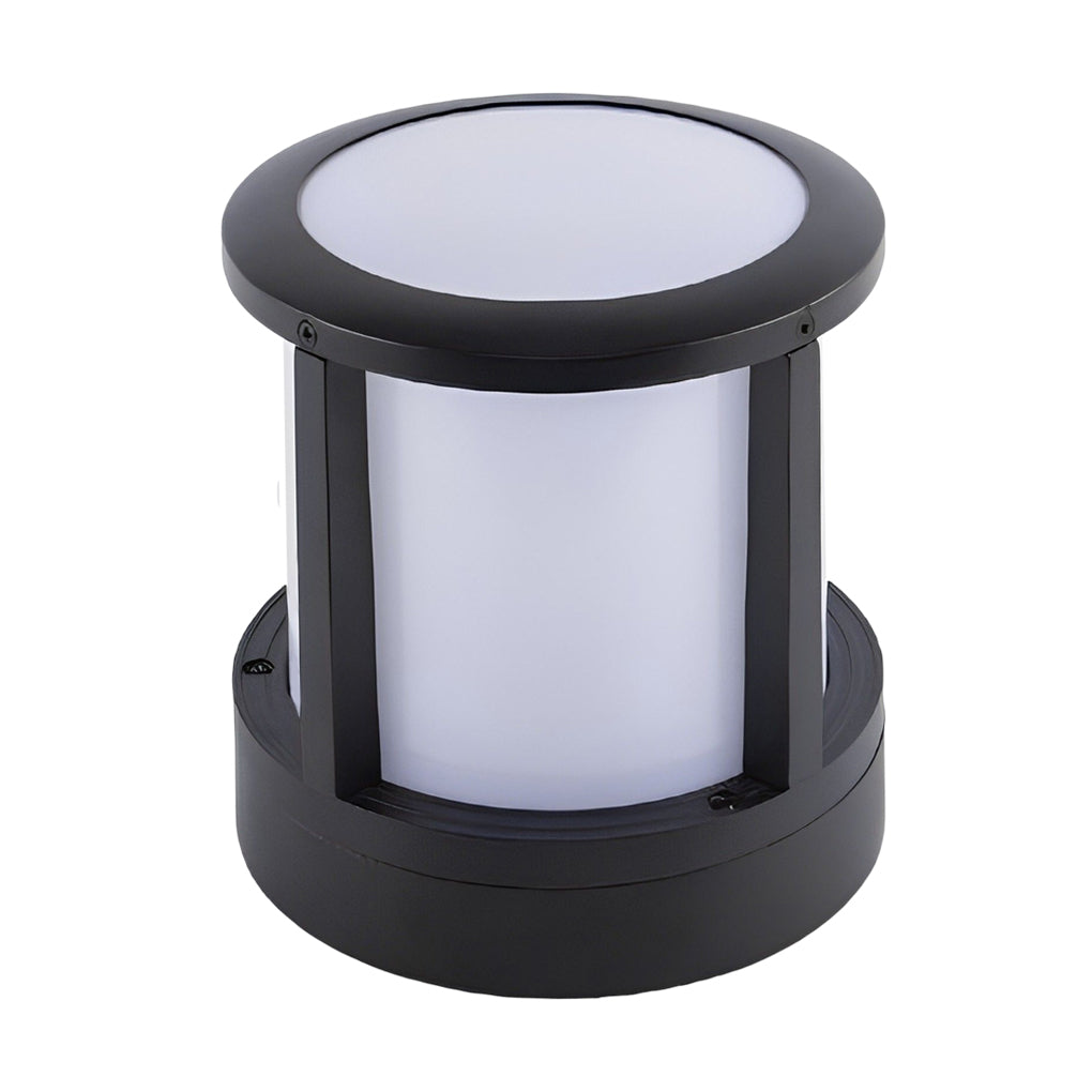 Cylinder Solar Garden Lights LED Waterproof Black Outdoor Light