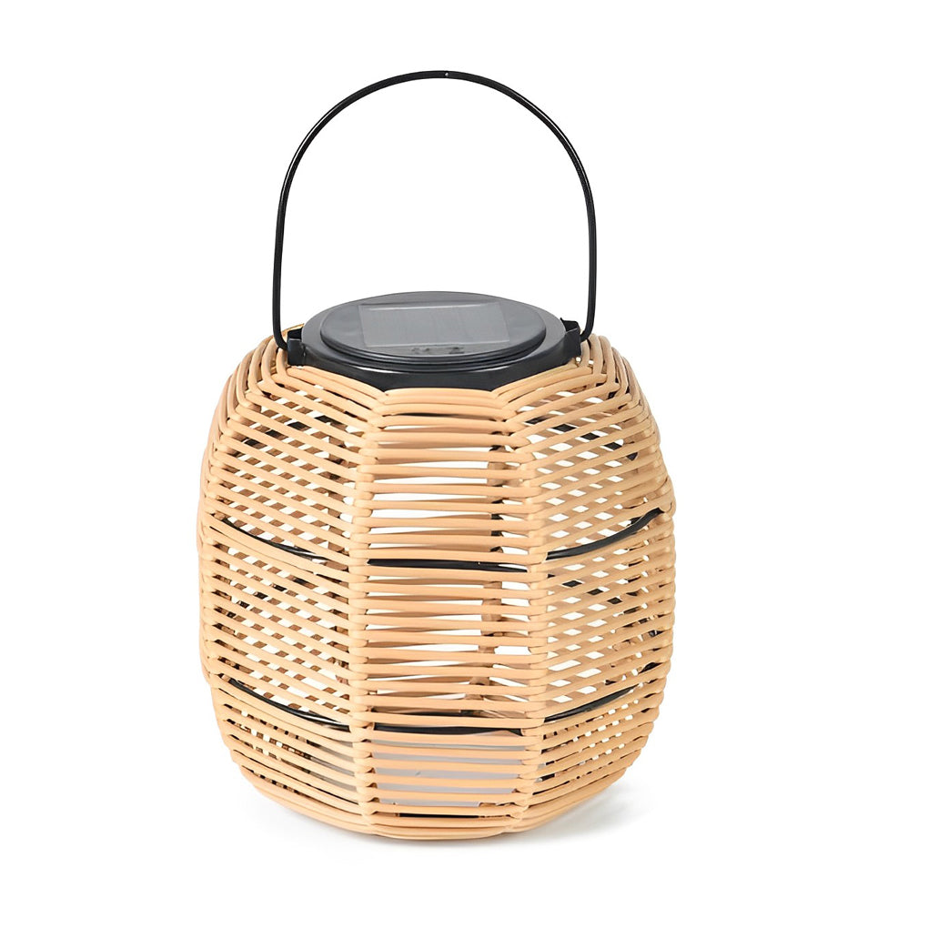 Rattan Solar Garden Lantern Light – Waterproof Wicker LED Outdoor Lamp for Patio, Yard & Pathway