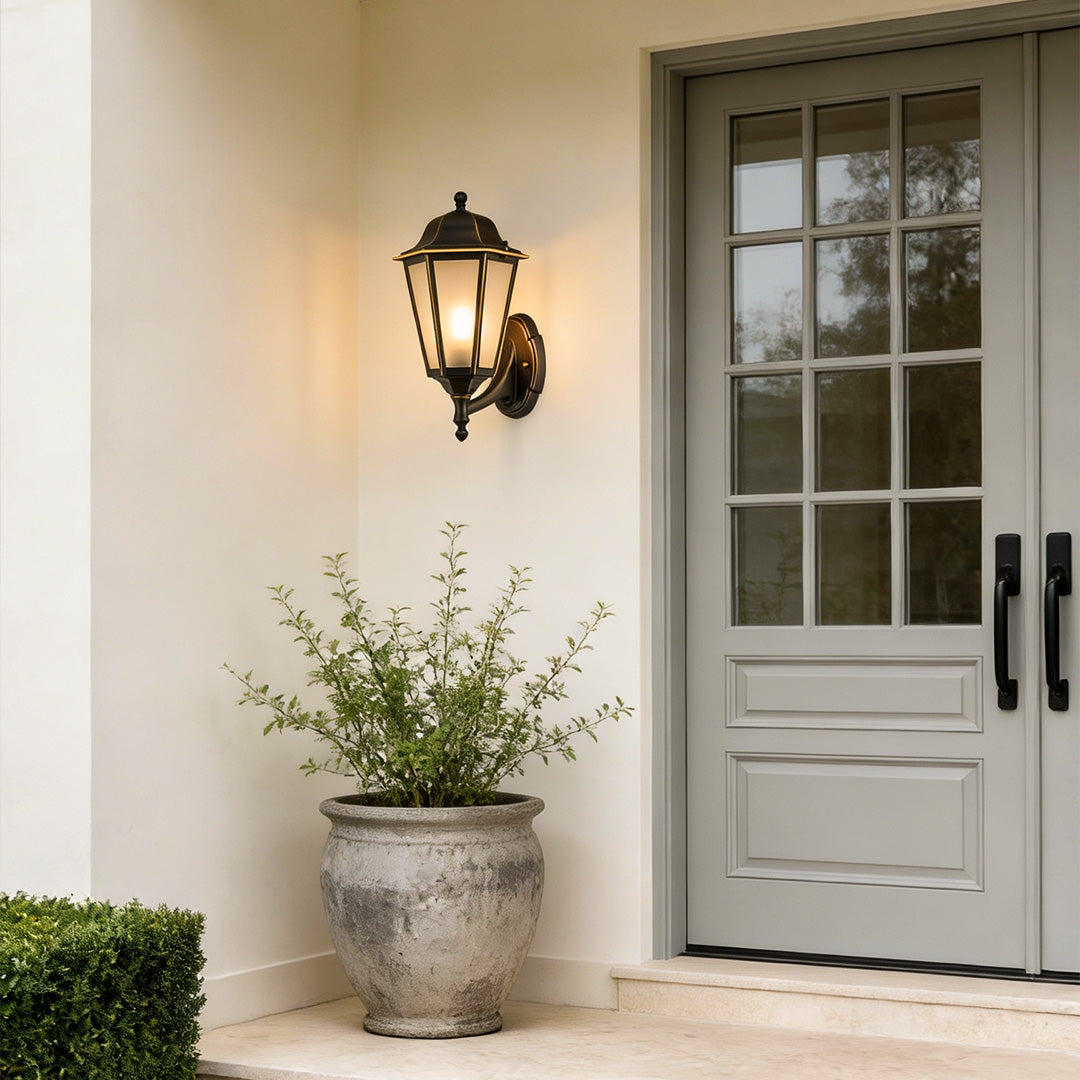 Outdoor Light Wall Mount Small Hexagonal Vintage LED Light