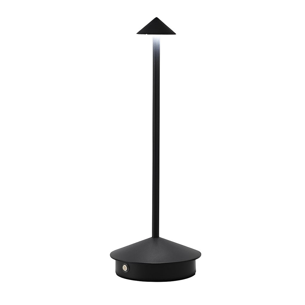 Mushroom-Top Pina Table Lamp 11.41-Inch – Slim Cordless Aluminum Accent Light for Bedroom & Living Room