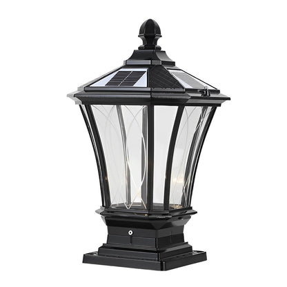 Vintage Waterproof LED Retro Solar Fence Post Lights With Remote Control