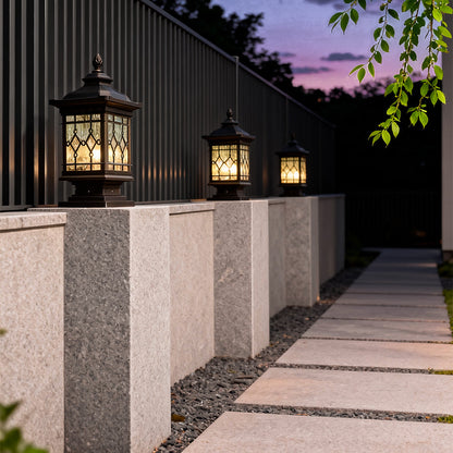 European Retro Outdoor Waterproof Metal Column Light