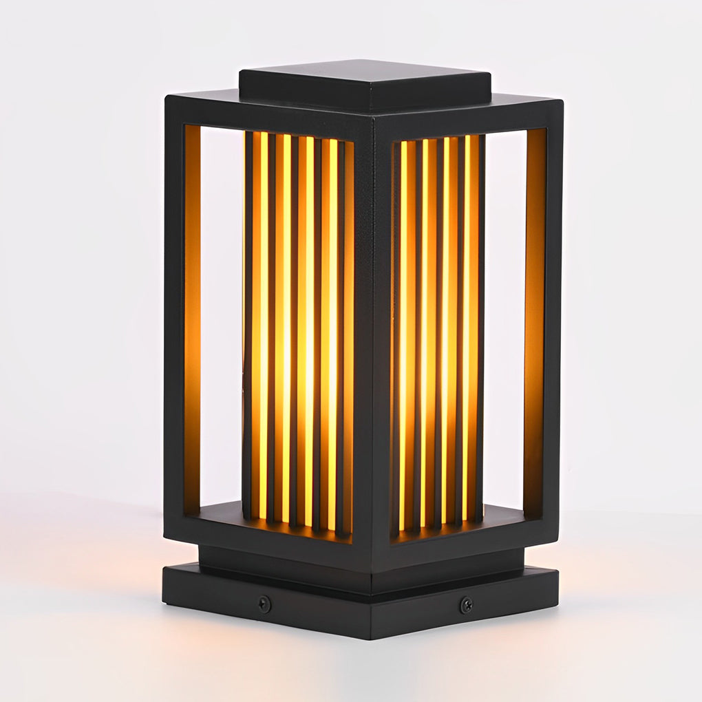 Modern Black LED Cage Pathway Lawn Lights