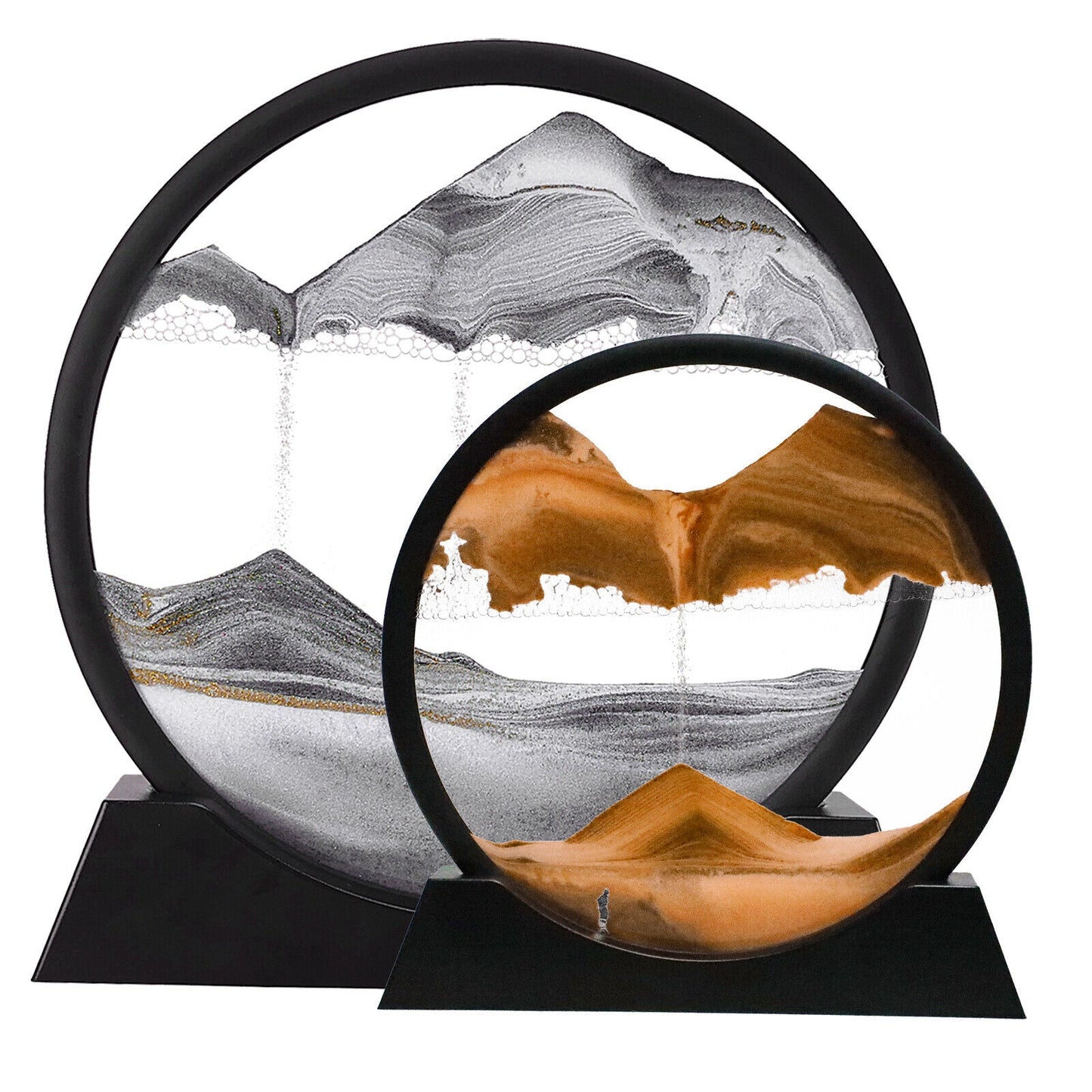 3D Sand Art Moving Sandscape Frame – Liquid Motion Desk Toy & Sand Picture for Home & Office Decor