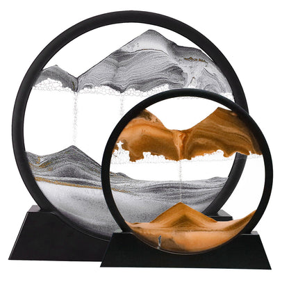 3D Sand Art Moving Sandscape Frame – Liquid Motion Desk Toy & Sand Picture for Home & Office Decor