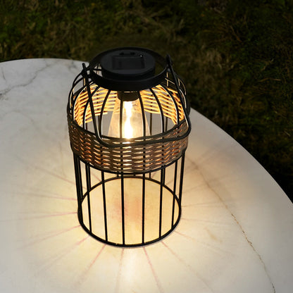 Portable Solar Rattan Lantern – Waterproof Handwoven Outdoor Garden Night Light for Patio & Courtyard