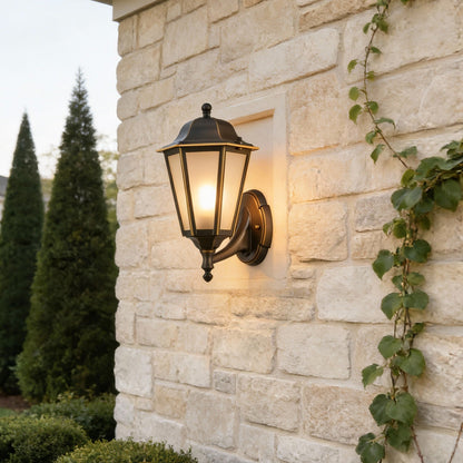 Outdoor Light Wall Mount Small Hexagonal Vintage LED Light