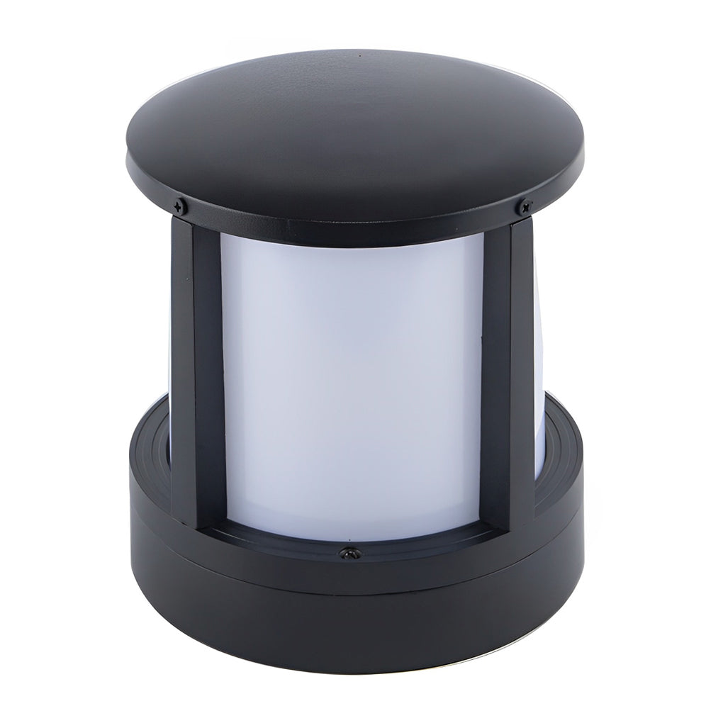 Cylinder Solar Garden Lights LED Waterproof Black Outdoor Light