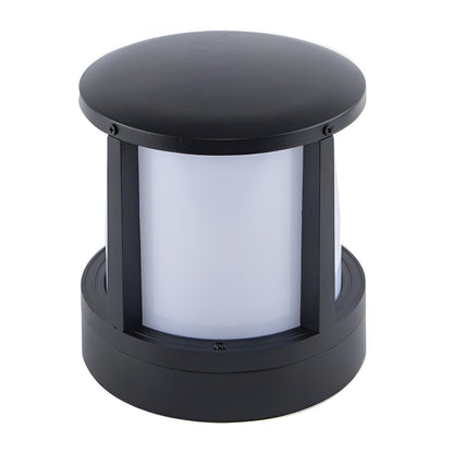 Cylinder Solar Garden Lights LED Waterproof Black Outdoor Light