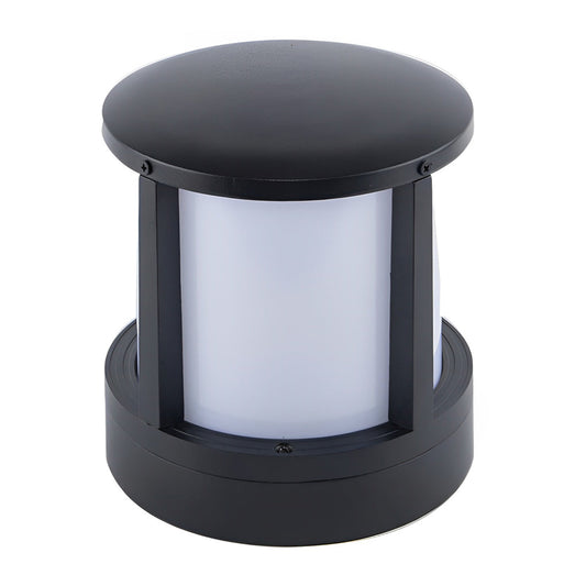 Cylinder Solar Garden Lights LED Waterproof Black Outdoor Light