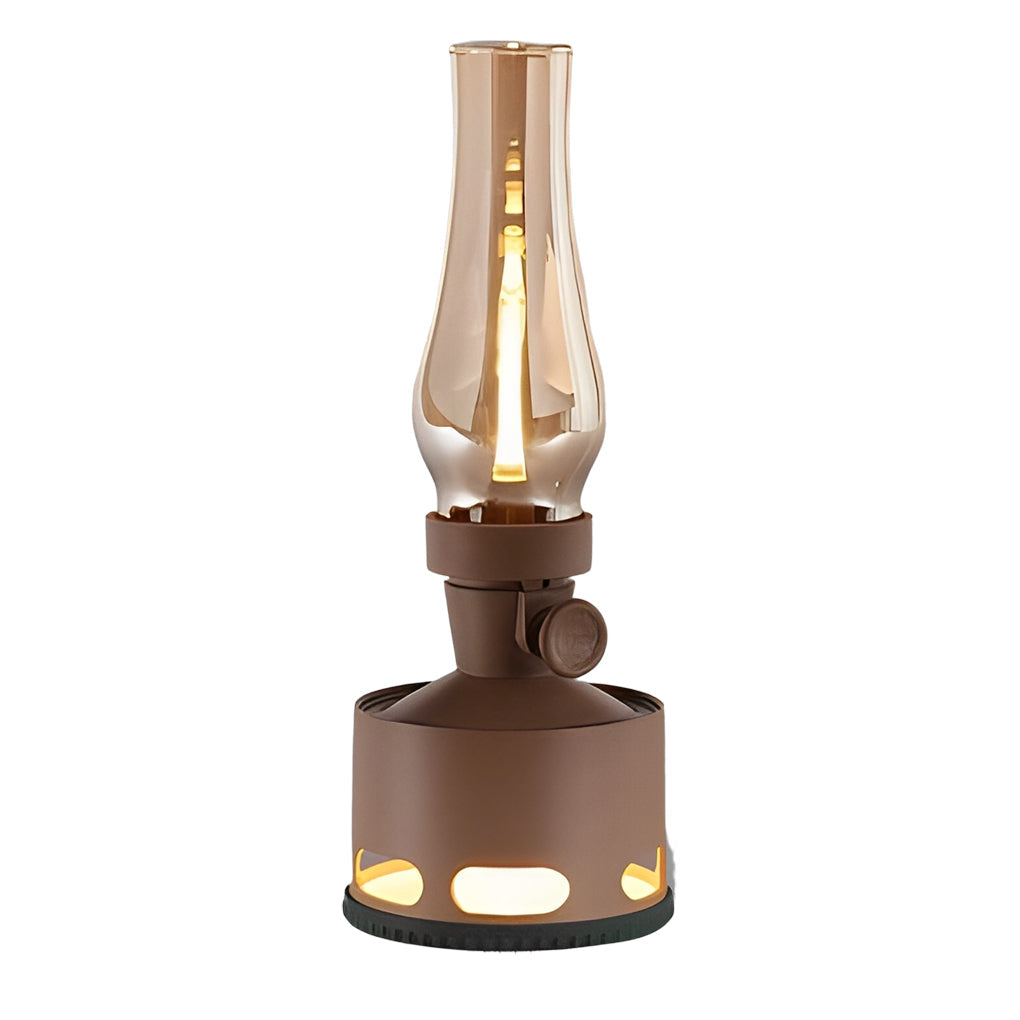 Modern Battery-Operated LED Table Lamp in Kerosene-Style Vintage Design